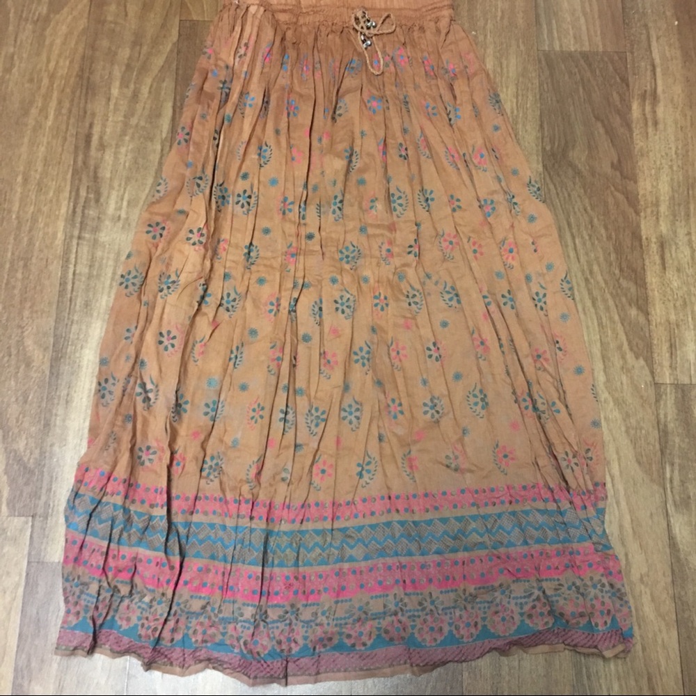 Cotton Floral boho Maxi Skirt (free with bundle)
